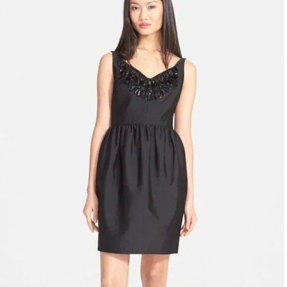 Kate spade new york black embellished neckline dress with pockets - Picture 2 of 4